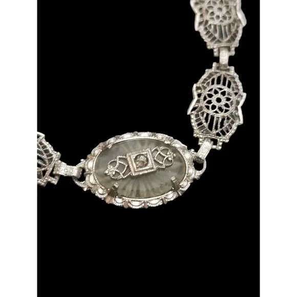 Spectacular Double Camphor Edwardian Filigree Bracelet (A4556)